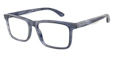 New Emporio Armani Man Pillow Eyeglasses EA3227 6054 Shiny Blue/Top Smoke 54mm