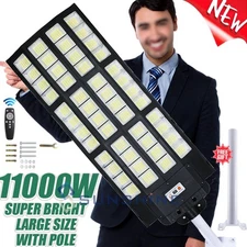 Commercial 99999999LM Outdoor Dusk to Dawn Solar Street Light Area Parking Lot