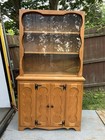 Solid wood 2pc Hutch and cabinet set with sliding glass doors