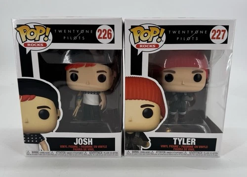 Funko Rocks Twenty One Pilots #226 Josh & #227 Tyler POP! Set In Soft Protectors