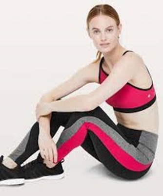 Lululemon Get Going Train Tight SZ 8 28'' Black Gray Red Full On Luxtreme W5BCSS
