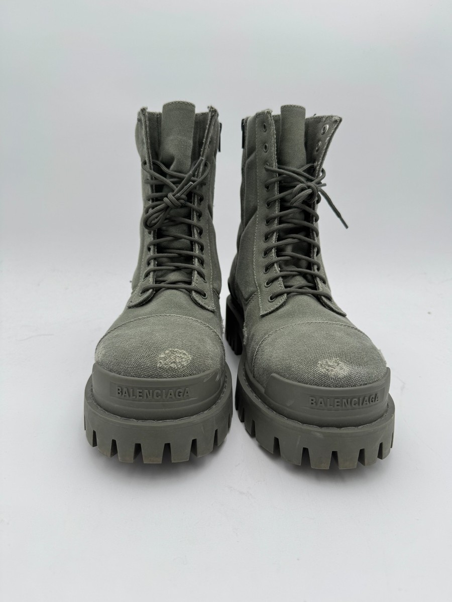 靴 Balenciaga combat strike boots green 41 Balenciaga Green Combat Strike Boots Balenciaga