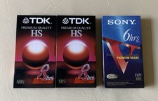NEW 2 TDK T-160 8hrs  Sony T120 6hrs VF Premium Grade VHS Video Tape