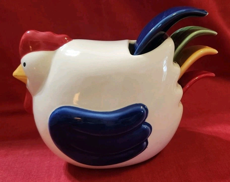 Vintage Tender Heart Treasures Chicken Measuring Spoon Set 2003
