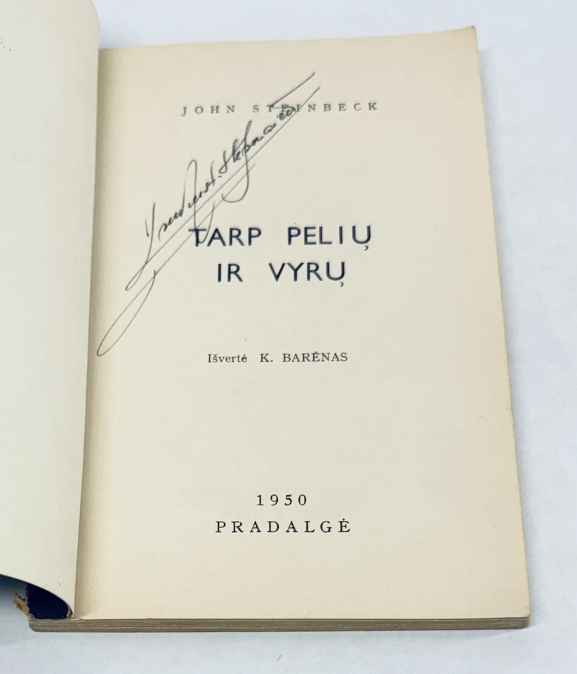 1950 Tarp Pelių ir Vyrų – Lithuanian MICE AND MEN John Steinbeck Post-WWII Copy - Image 3 of 4