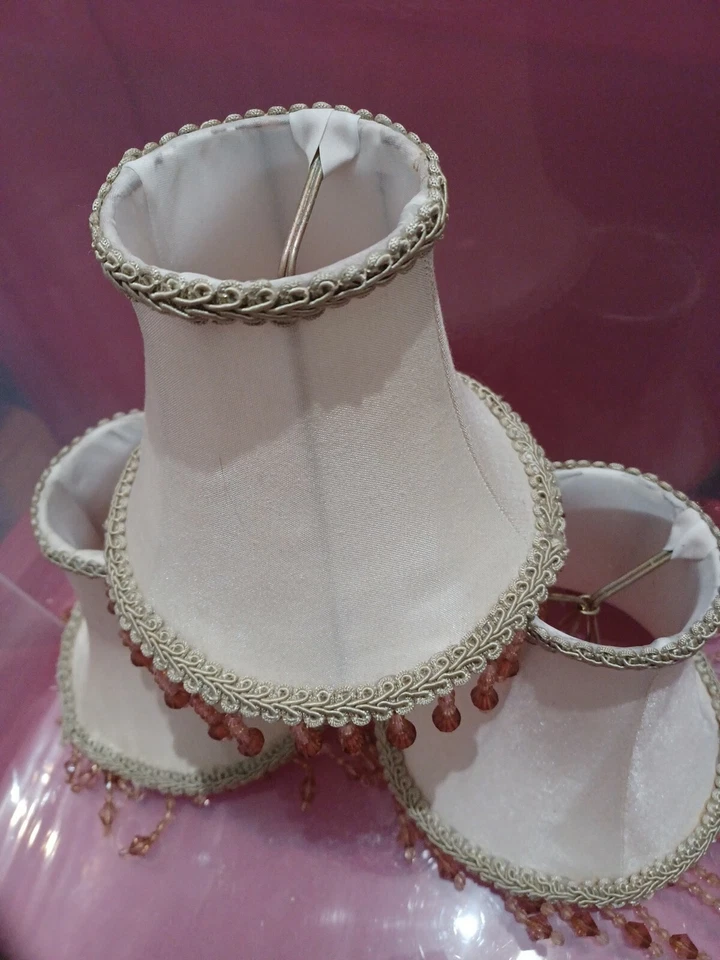 Candelabro aberto 3 clipes na abajur contas de mão decoradas 5"t 6" - Imagem 4 de 4