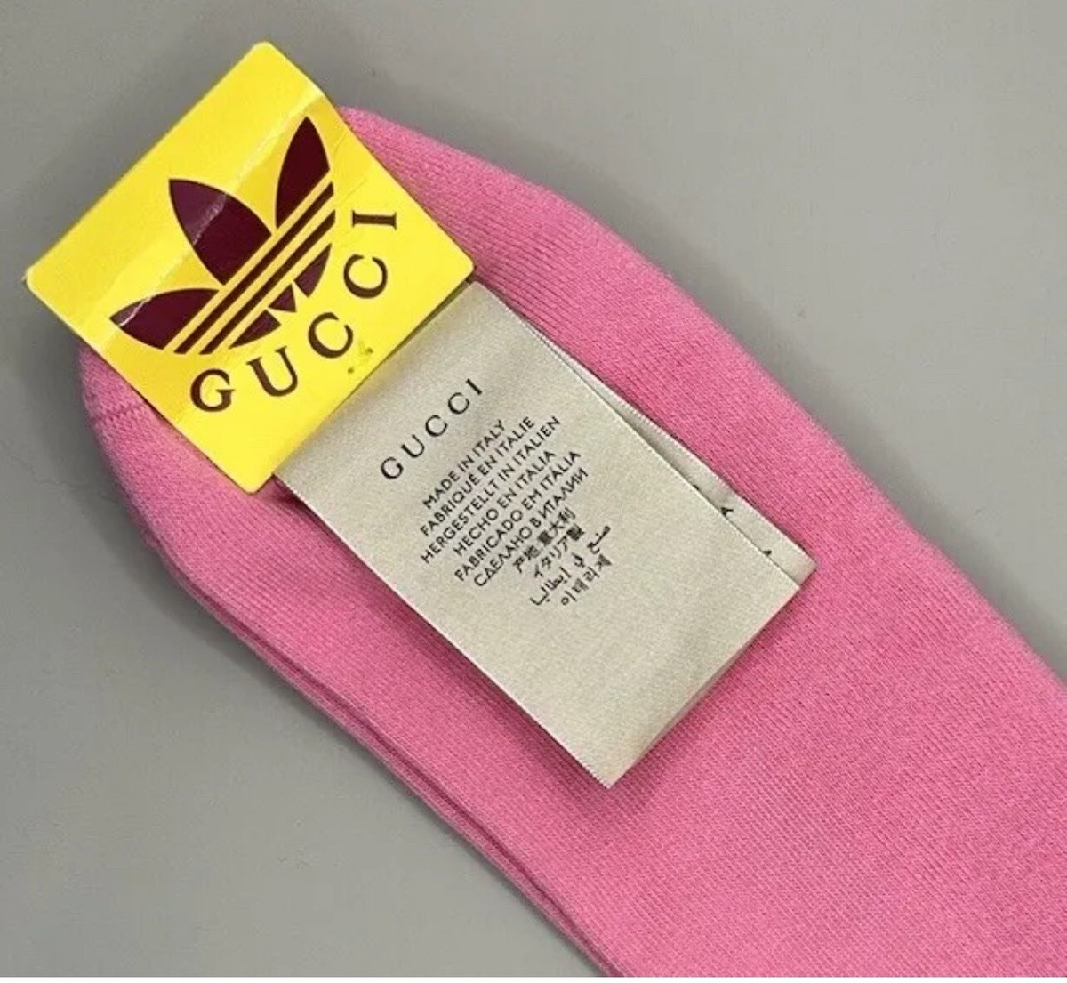 Gucci x Adidas GG Logo Socks Pink White Size L NWT Authentic | eBay