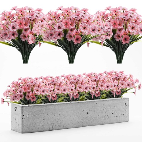 2-10 Bundle Artificial Flower Outdoor UV Resistant Fake Violet Flower Home Decor - Picture 3 of 23
