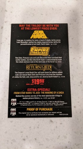 Star Wars VHS Original CBS/Fox mit Einsatz - Bild 3 von 11