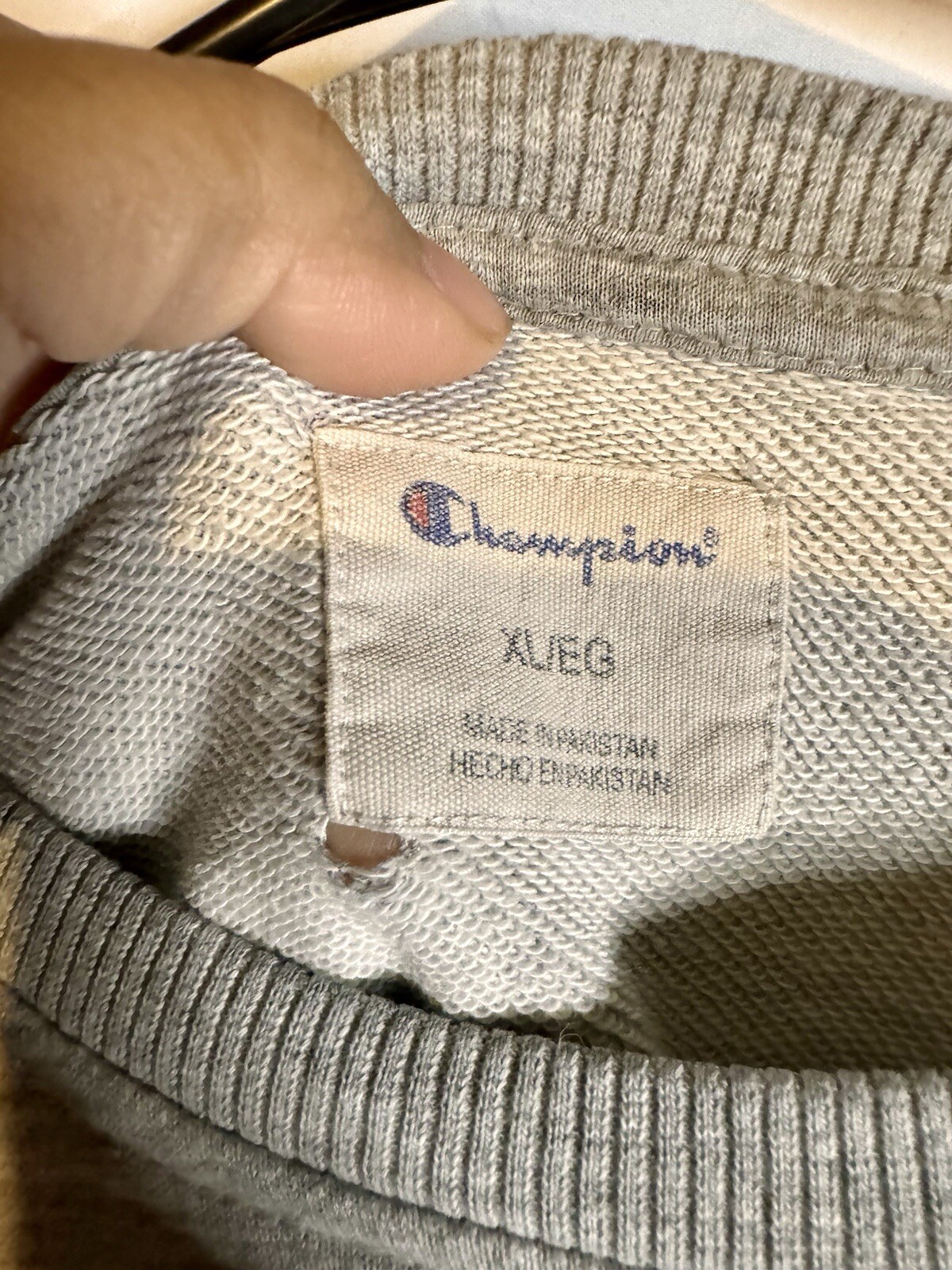 Champion Sweatshirt Mens XL Reverse Weave Gray Crewneck Y2K Embroidered Logo image 3
