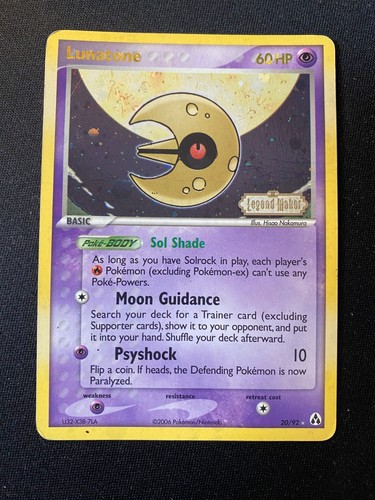 Lunatone 20/92 Holo - Stamped EX Legend Maker 2006 - Pokemon TCG Card HP #1