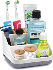 6 Slots Bathroom Toothbrush Holders for Countertop-Electric Toothbrush Organizer