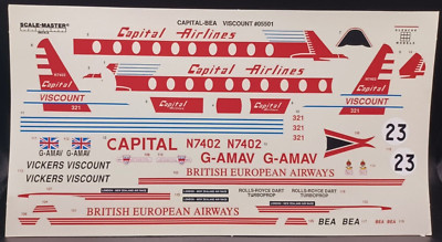 Glencoe Models | No. 05501 | 1:96 Vickers Viscount Capital Airlines Decals