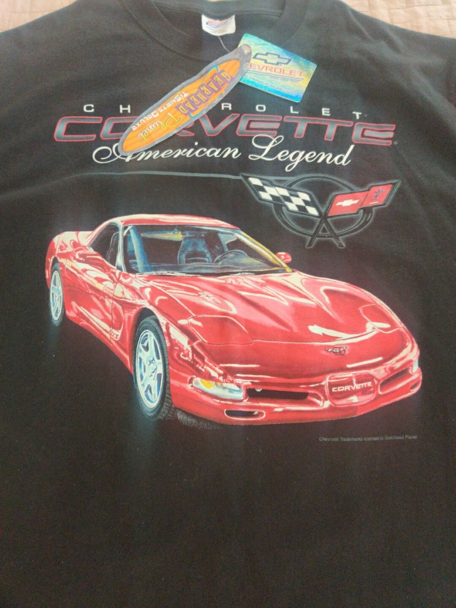 Vtg 90s Red Chevrolet Corvette Black T-Shirt | eBay