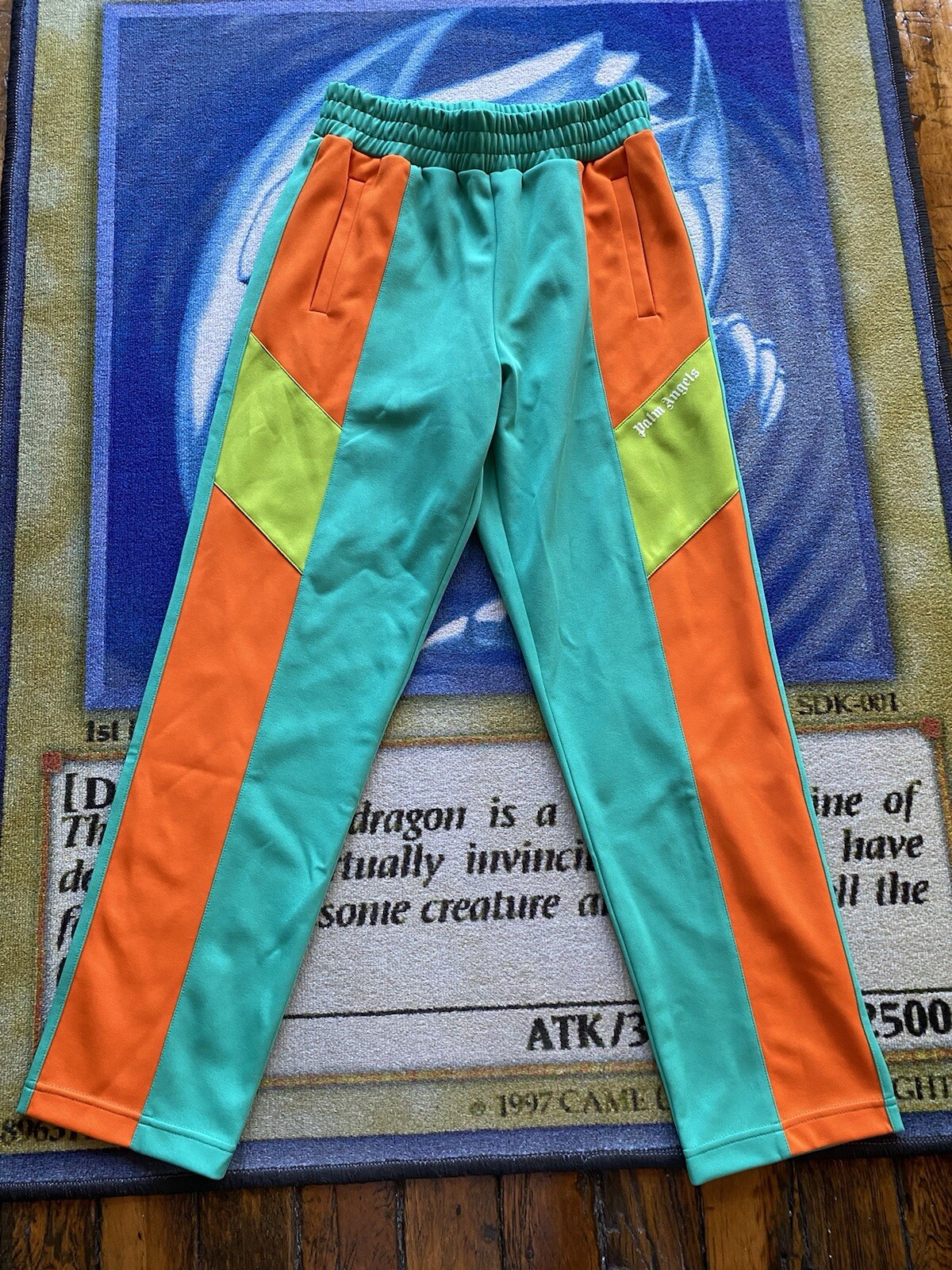 Palm Angels V Colorblock Track Suit Pants Men's Sz L Green Logo