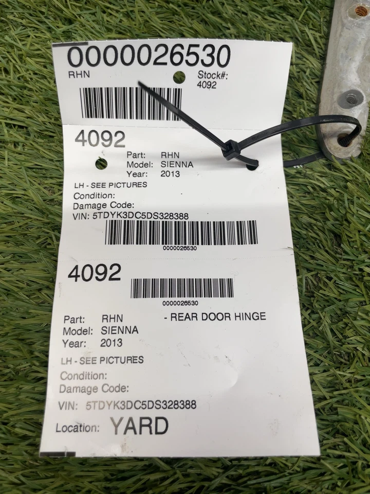 ✅ Toyota Sienna 2013 bisagra de puerta trasera izquierda izquierda izquierda PN:68360-08031 OEM Foto 3 de 3