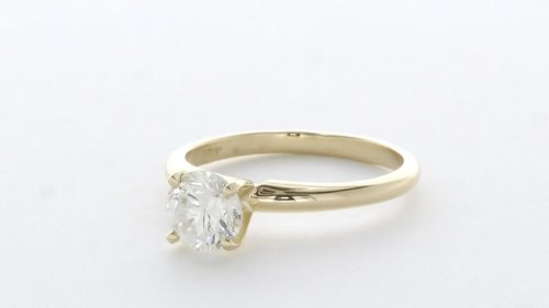1.3CT LAB-CREATED DIAMOND E/VS2 ROUND CUT 18K YELLOW GOLD CLASSIC SOLITAIRE RING - Video 1 of 1