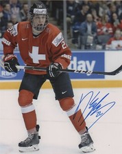 Switzerland Nando Eggenberger Signed Autographed 8x10 NHL Photo COA #2