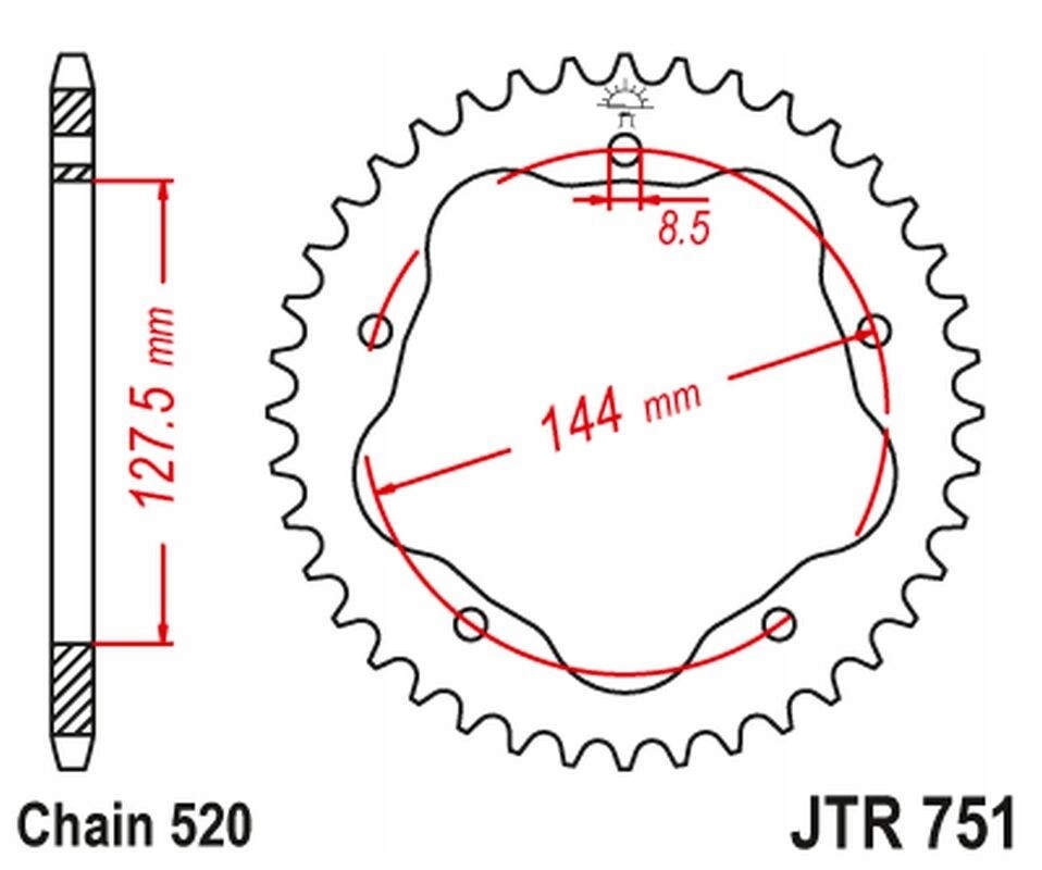 Pignon arrière JT 4320M 40 anti-friction pour Ducati Monster S2R 800