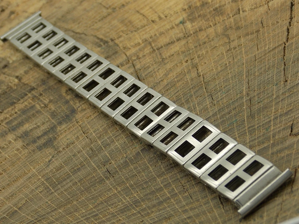 Correa de reloj Rowi hecha en Alemania vintage usada 19 mm expansión acero inoxidable Foto 2 de 4