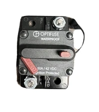 OPTIFUSE 50A / 42 VDC WaterProof Circuit Breaker Manual Reset