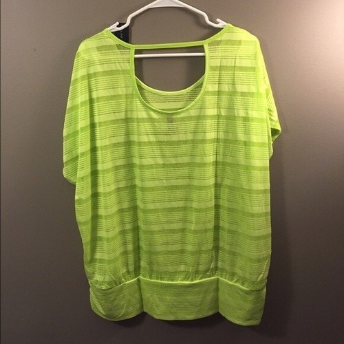 Lane Bryant Green Shadow Stripe Blouse NWT Women’s 18 20 2X - Picture 4 of 5