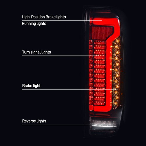Black LED Tail Lights For 2005 06 07-2021 Nissan Navara D40 Frontier Rear Lamps - Picture 2 of 11