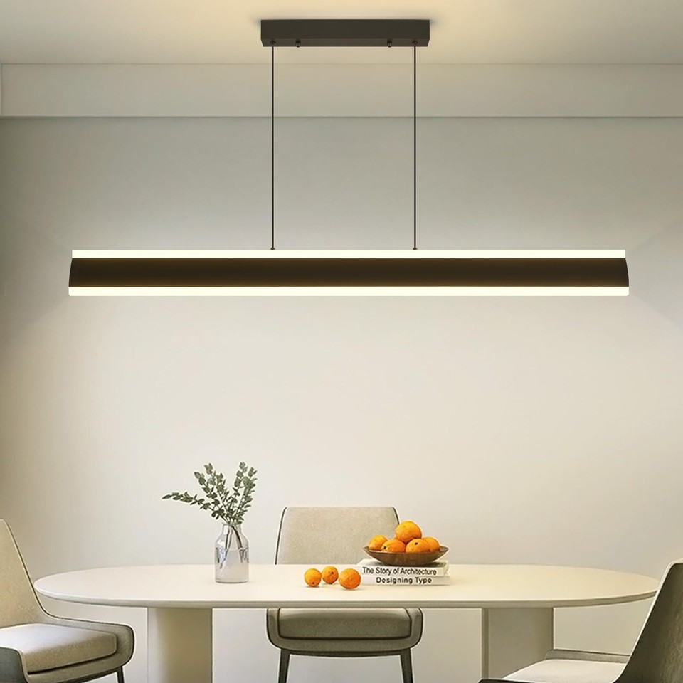31" Linear Pendant Light Fixtures, Dimmable LED Chandeliers for Dining