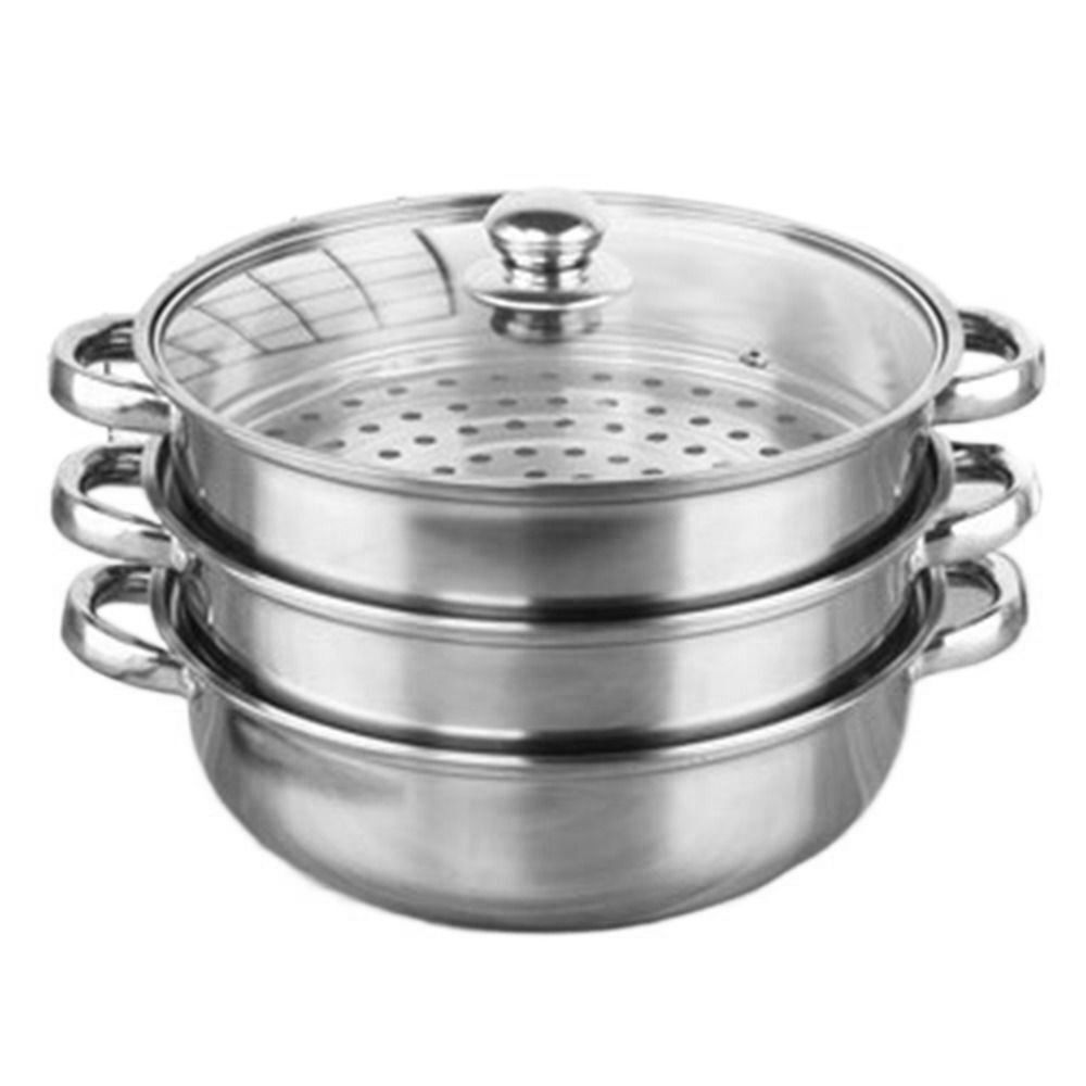 Transparent Vegetable Steamer Pan Set Stainless Steel Double Boilers