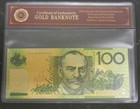 <!--F#f_0-->Australian 100 Dollar Gold Banknote Plated With Pure 24K Gold +COA <!--F/-->