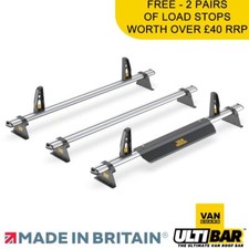 Vauxhall Vivaro Roof Rack 2014-2019 H1 Low Roof 3x Roof Bars Van Guard Ultibar+
