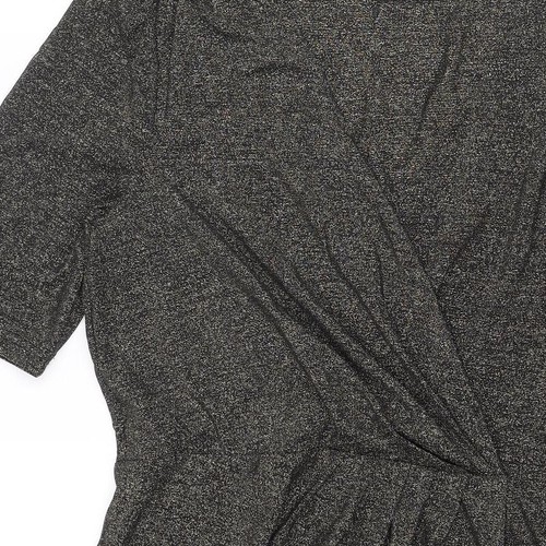 Oasis Womens Grey Polyester Blend Pencil Dress Size L V-Neck - Picture 6 of 10