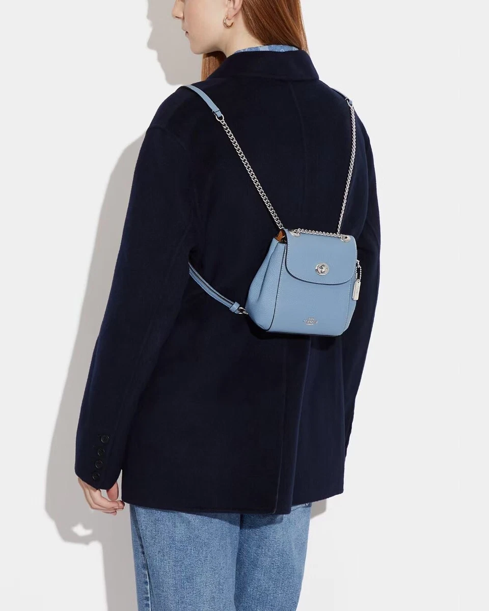 Coach mini backpack blue hot sale