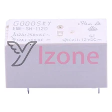1Pce GOODSKY  EMI-SH-112D 12VDC Electromechanical Relays 12A  250VAC 5Pins SPDT~