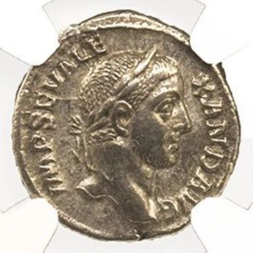 NGC XF Denarius Severus Alexander AD222-235 NGC antigo certificado romano T11 - Imagem 2 de 3