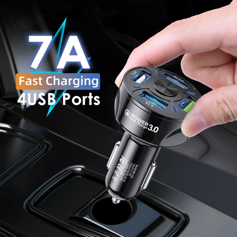 Car Charger USB Fast Charging QC3.0 Cigarette Lighter Adapter for Samsung iPhone - Image 3 of 4