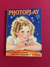 1935, Shirley Temple, "PHOTOPLAY" Magazine No Label Scarce / Vintage
