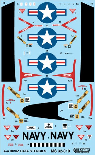 CAM DECALS (AKA) MILSPEC, MS 32-006, 1/32 SCALE, A-4E, VA-192 GOLDEN DRAGONS - Picture 5 of 5