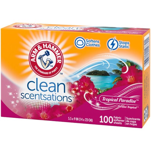 Arm & Hammer Fabric Softener Dryer Sheets, Tropical Paradise Scent, 100 Count - 第 3/5 張圖片