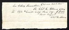 1845 Jabez Knowlton* Newburgh, ME General Store Receipt Chas Adams & Sons ?