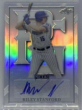 2021 LEAF PERFECT GAME METAL SILVER REFRACTOR RILEY STANFORD AUTO 2