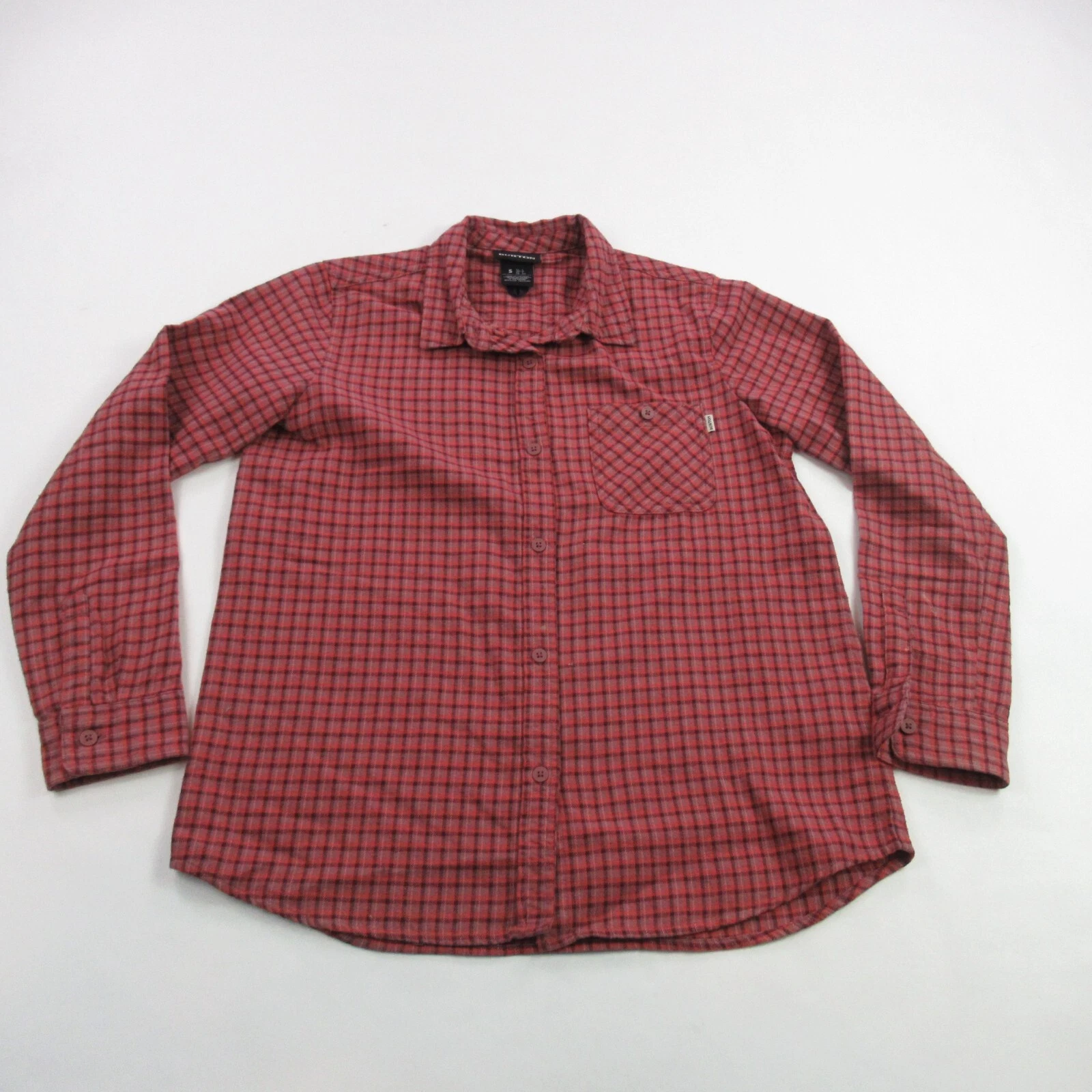 Burton Shirt Womens Small Long Sleeve Button Up Outdoor Plaid Pocket Casual