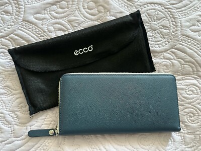 ECCO - LOLA Large Zip Wallet - Material: Cow Leather - Color: New Petrol/Gravel