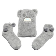 Hot Water Bottle Tatty Teddy Silver Slippers Pom Pom 1.5 L Gift Set  Me To You