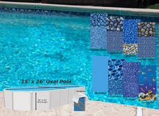 15 x 26 Oval 25 Gauge Overlap Above Ground Swimming Pool Liner - Choose Pattern