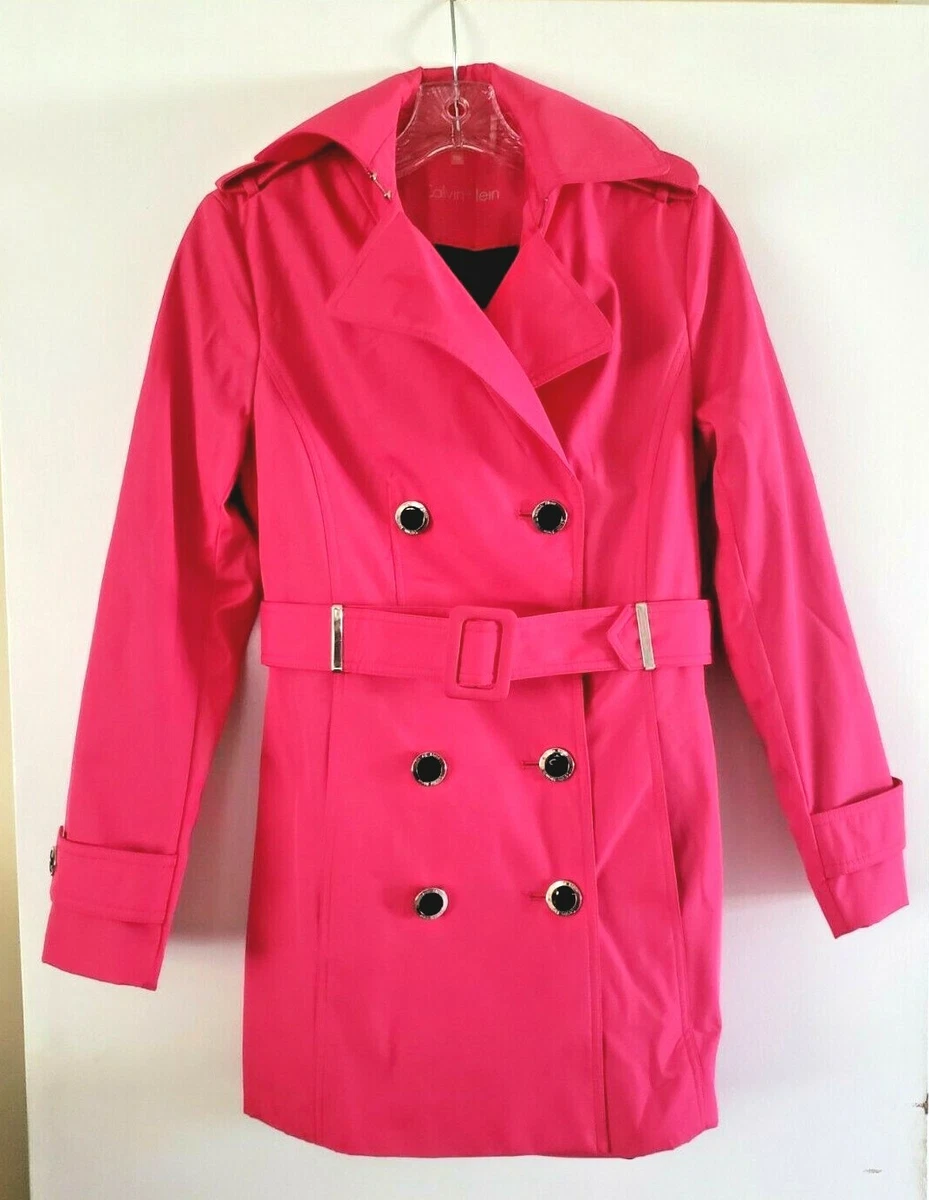 Calvin klein pink trench coat cheap