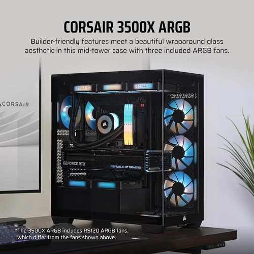 3500X ARGB Mid-Tower ATX PC Case – Panoramic Tempered Glass – Reverse Connect... - Picture 3 of 9