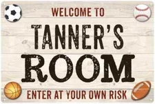 TANNER'S Room Kids Bedroom Sign Boy's Personalized Metal 108120090132