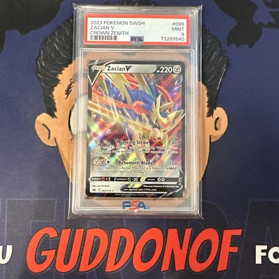 PSA 9 MINT 2023 Pokemon Crown Zenith ZACIAN V #095 Ultra Rare Holo