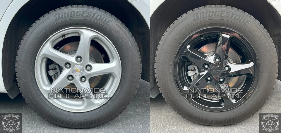 Tapacubos tapacubos tapacubos de aleación 4 aptos Chevy Malibu LS 2016-2018 negro 16" Foto 4 de 4
